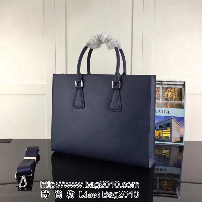 普拉達PRADA原單 最新款2VG014-1F藍色原單爆款男士商務手提包 PHY1490